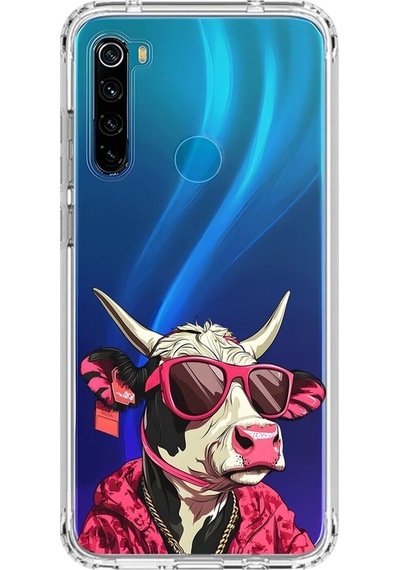 Xiaomi Redmi Note 8 Uyumlu Şeffaf Kılıf Cool İnek Tasarımlı