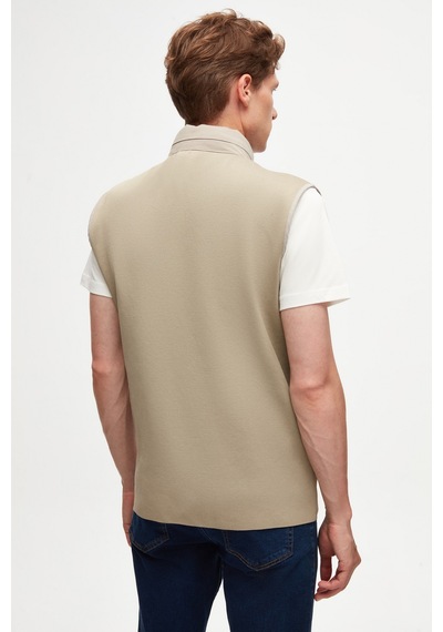 Twn Slim Fit Taş Düz Yelek Mont 1ecy73050166m Taş