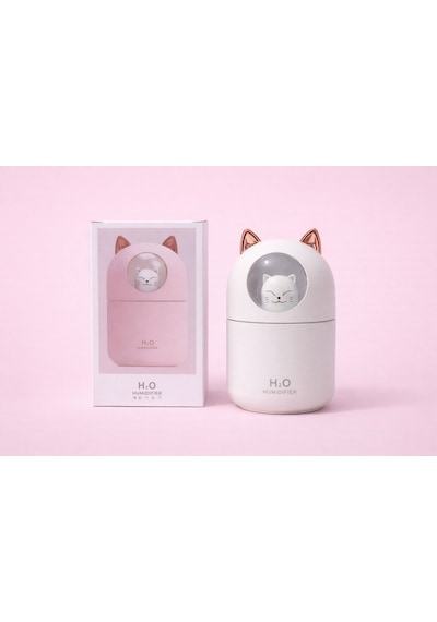Orjinal Led Işıklı Kedi Temalı Hava Nemlendirici Buhardanlık Ev Tipi Ve Araç İçi Mobil