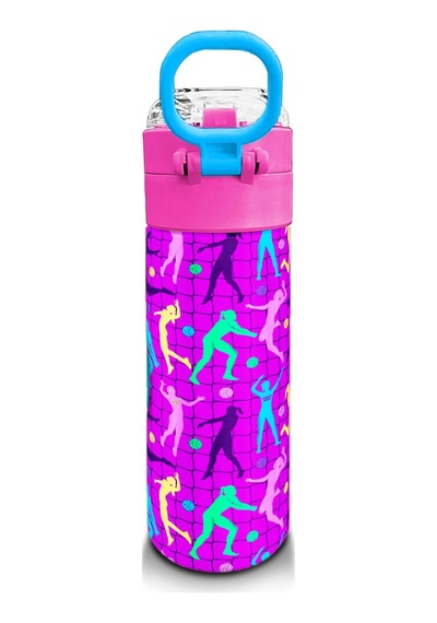 Coral High Kids Pembe Mor Voleybol Desenli Pipetli Ve Direkt İçim Çelik Termos 500 Ml 31795 Pembe - Turkuaz