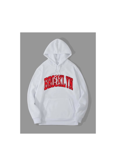 Tarzsokak Unisex Kadın/erkek Harajuka Sokakt Yazılı Grafik Sweat Beyaz