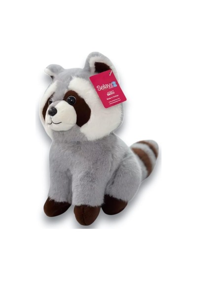 Selay Toys Pelüş Gri Rakun 30 Cm 4542