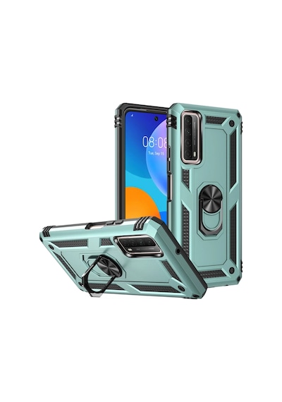 Cosmotex Newface Huawei P Smart 2021 Kılıf Sofya Yüzüklü Silikon Kapak - Yeşil