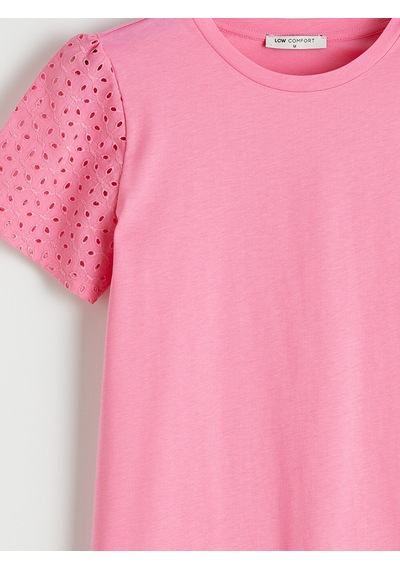 Lcw Comfort Pembe Bisiklet Yaka Brode Detaylı Bluz