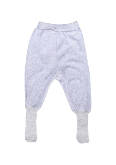 Bebegen Unisex Bebek Sade Gri Kadife Kendinden Çoraplı Tek Alt Çok Renkli