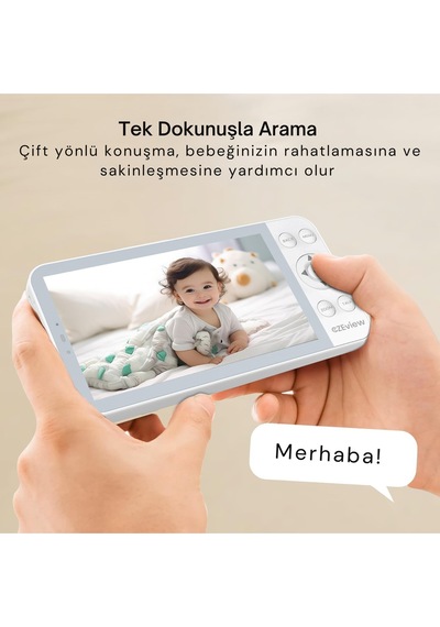 Czeview Bm6 2k Bebek Monitörü, 5.5" Hd Ekran, Wifi & Uygulama, Gece Görüşü, Hareket & Ses Algılama Kamera Sistemi