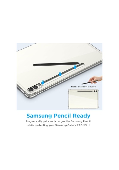Samsung Uyumlu Galaxy Tab S9 Fe Plus X610 / S9 Plus X810 Kılıf Darbelere Dayanıklı Şeffaf Kapak X616-816-18