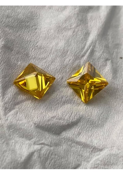 Prenses Kesim Sarı Zirkon Taş 11X11Mm 38 Adet