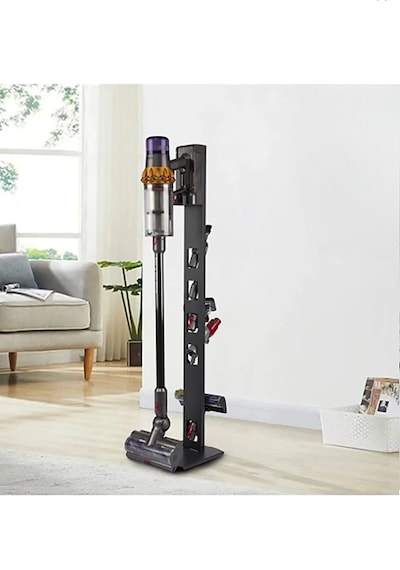 Api Desing Dyson Uyumlu Metal Dikey Süpürge Standı Siyah Renk V15 - V12 - V11 - V10 - V8- V7- V6 Ve Tüm Şarjlı Süpürge Modelleri İle Uyumlu