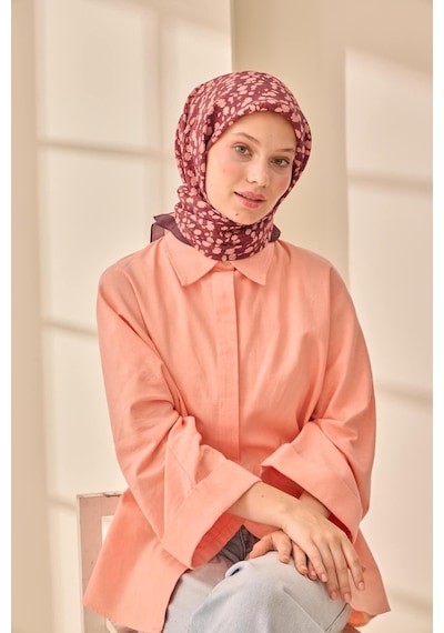 Silk Home Aura Eşarp 140005-21 Koyu Mor, Turuncu, Pudra Pembe
