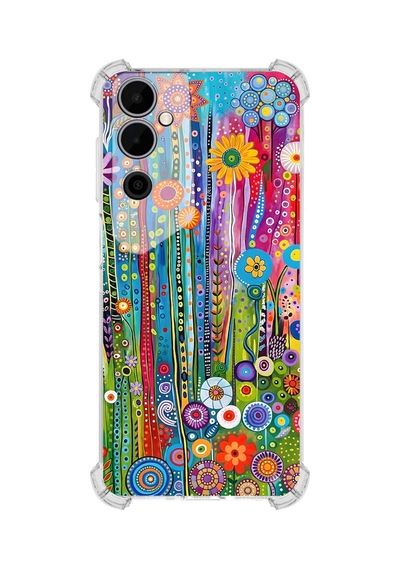 Printify Tecno Pova Neo2 İle Uyumlu Düşlerin Dansı Serisi Folklorik Bahçe Tasarımlı Uv Baskılı Köşe Korumalı Antişok Kılıf Şeffaf