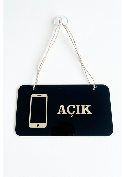 Telefoncular İçin Açık Kapalı Kapı Tabelası 22x12 Cm