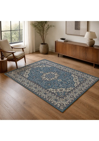 Kartela Halı Aven Halı Jüt Taban Dokuma Halı Mavi - 180 X 270 Cm
