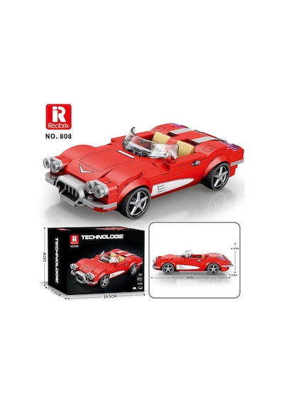 Reobrix Creator 808 Chevrolet Corvette C1 Spor Araba Yaratıcı Yapı Blok Seti Building Blocks - 311 Parça