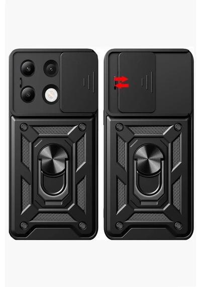 Newface Xiaomi Redmi Note 13 4g Kılıf Pars Lens Yüzüklü Silikon - Yeşil