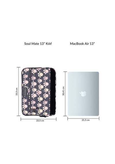 Bloominbag Soul Mate 13 İnç Laptop / Macbook Uyumlu Kılıf Siyah - Kahverengi