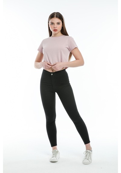 Kadın Crop Örme Tişort Spr21y13 001