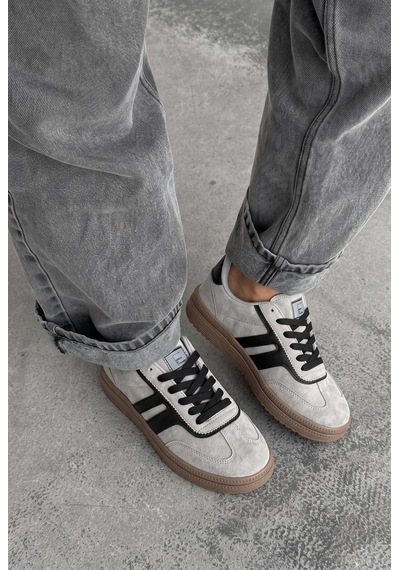V.S.H Velvet Rota Kadın Gri-siyah Sneaker Spor Ayakkabı - Kadın Günlük Ayakkabı-2522