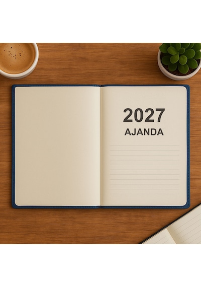 Isme Özel Yeşil Yaldız Baskılı Ajanda 2027 Tarihli - Isme Özel Kalem Hediyeli Yeşil