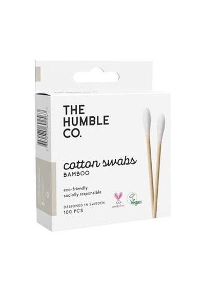 Humble Brush Bamboo Cotton Swabs%100 Ekolojik Kulak Çubuğu 100 Adet White