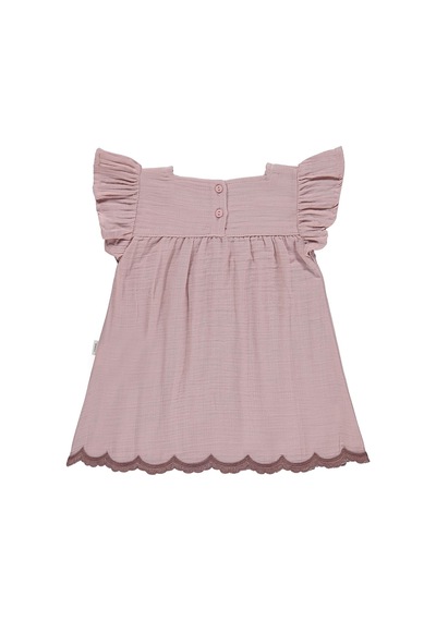Civil Baby Palmiye Nakışlı 6-18 Ay Elbise - Pembe Pudra Pembe