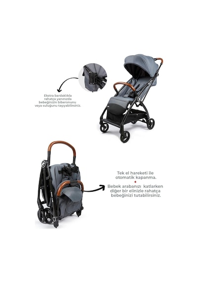 Xflop Autofold Kabin Boy Bebek Arabası Dark Grey