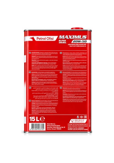 Petrol Ofisi Maximus Süper Diesel 20W-50 Motor Yağı Teneke 15 L