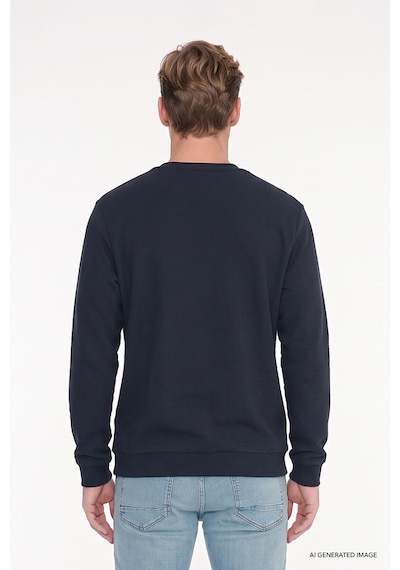 Ac&Co / Altınyıldız Classics  Erkek Lacı 2 İplik Sıcak Tutan Standart Fit Normal Kesim Bisiklet Yaka Sweatshirt Lacı Lacivert