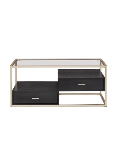 Faye Gold Metal Ahşap&cam Orta Sehpa