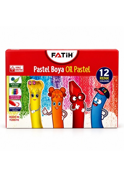 Fatih Pastel Boya 12 Renk Karton Kutu Çok Renkli
