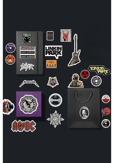 Rock Metal Sticker Paketi/bullet Journal Defter Çıkartma Ajanda Laptop Etiket 2 1
