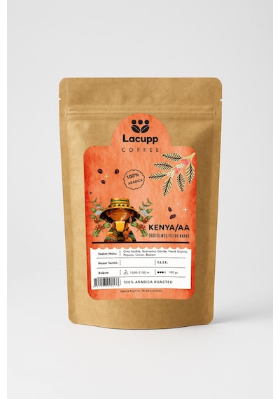 Lacupp - Kenya/aa - Öğütülmüş Filtre Kahve - 100 Gr 100% Arabica Filtre
