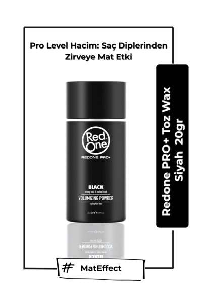 Redone Güçlü Tutuş & Doğal Mat Görünüm & Profesyonel Şekillendirme Premium Siyah Toz Wax 20 G