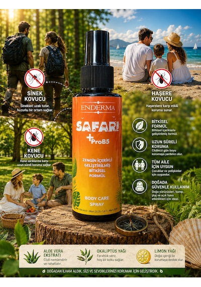 Enderma Safari Sprey 110 Ml + Prob5 Sinek Kovucu Doğal Sprey 2 Şişe