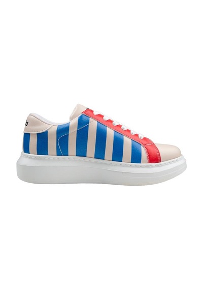 Kadın Vegan Deri Beyaz Sneakers - Mon Amour Tasarım Çok Renkli