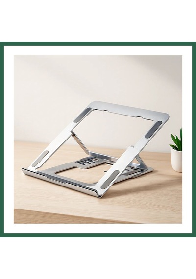 Bezos Katlanabilir Alüminyum Laptop Stand 6 Açılı Gümüş Bzs01