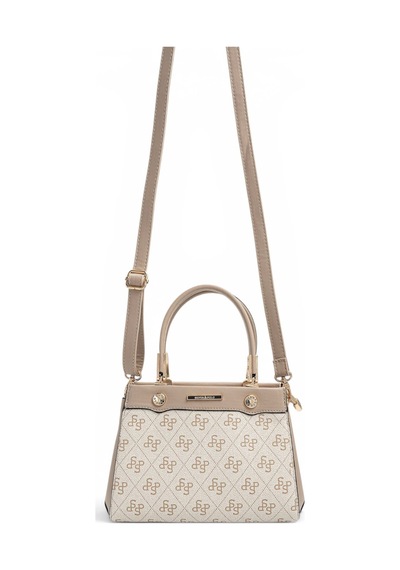 Silver & Polo Silver Polo Bej - Kum Monogram Kadın El Çantası Sp1292