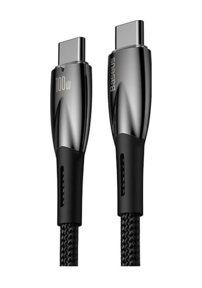 Baseus Glimmer Seri C To C 100w 1m Kablo-siyah