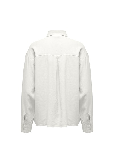 Only Kadın Cepli Keten Gömlek Oversize Fit Onlcaro - 15278795 001