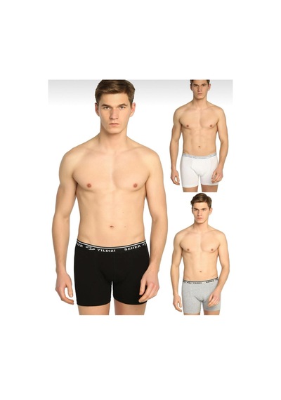 Seher Yıldızı 0060 Erkek Likralı Karışık Renk Boxer 12 Adet 001