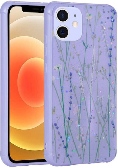 Nourthkiingdom Apple Uyumlu iPhone 11 Simli Desenli Kamera Korumalı Parlak Nrtk Popy Kılıf-dallar Dallar