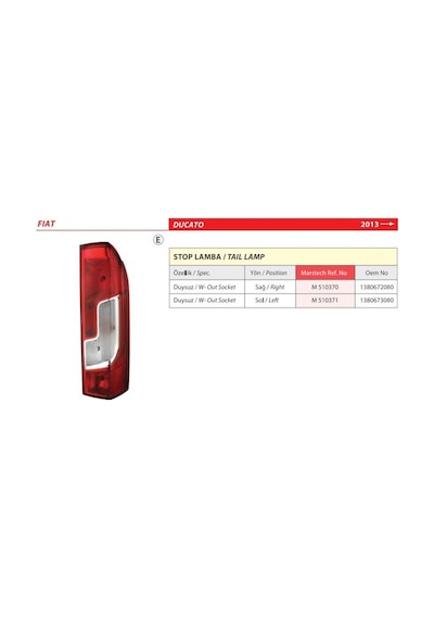 Mars 510371 Stop Lambası Sol Boxer Iıı Jumper Iıı Ducato Iıı 13