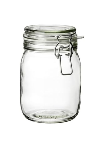 Kavanoz Hava Geçirmez Kilitli Kapağa Sahiptir Contalı Aroma Koruyucu A Kalite 1 Lt 17x12 Cm Çok Renkli