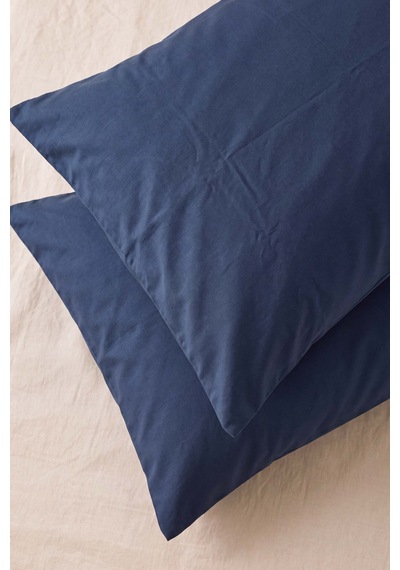 Lacivert Ranforce %100 Pamuklu 2'li Yastık Kılıfı 50x70 Cm