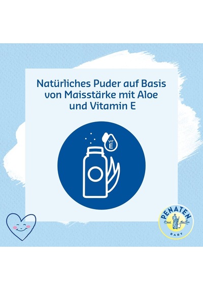 Aloe Ve E Vitamini İçeren Doğal Bebek Pudrası 1 X 100 G - Hassas Ciltleri Korur, Nemi Emer Ve Cildi Kuru Tutar %99 Doğal Kökenli İçerik Maddeleri