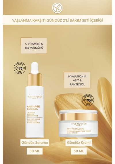 Yves Rocher Yaşlanma Karşıtı Gündüz 2'li Bakım Seti- Gündüz Serumu 30 Ml& Gündüz Kremi 50 Ml