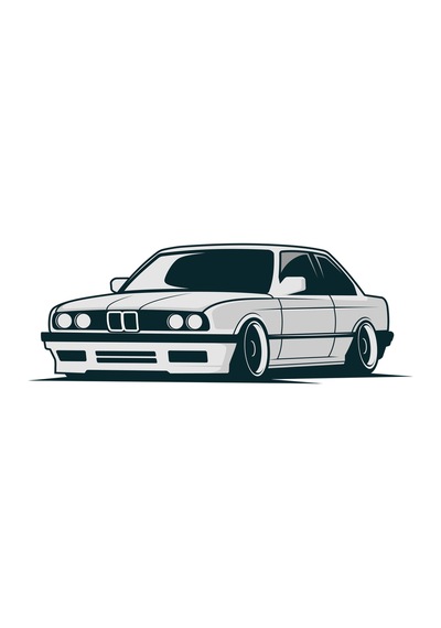 Paybuy Kadın Oversize Tişört Klasik Otomobil Tuning Sanat Baskısı Rahat Beyaz