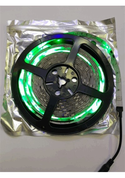 Yürüyen Şerit Led Yeşil Silikonlu 5 Metre