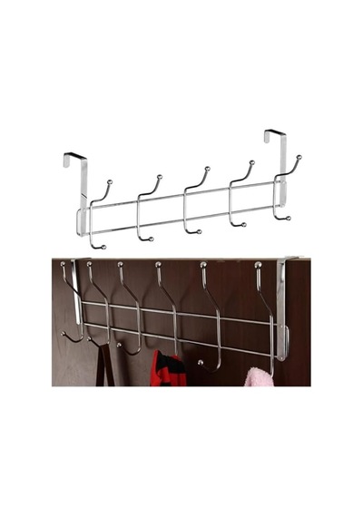 Orret Home 12'l Kapı Arkası Metal Askı, Amerikan Kapı Arkası Askılık, Banyo, Mutfak, Yatak Odası İçin Krom Askı 3 Adet 50cm