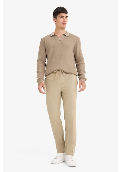 DeFacto Yazlık Kumaş Jogger Pantolon Beli Bağcıklı Lastikli Düz Paça Cepli Her Yöne Esneyen A9943AX25SPBG315